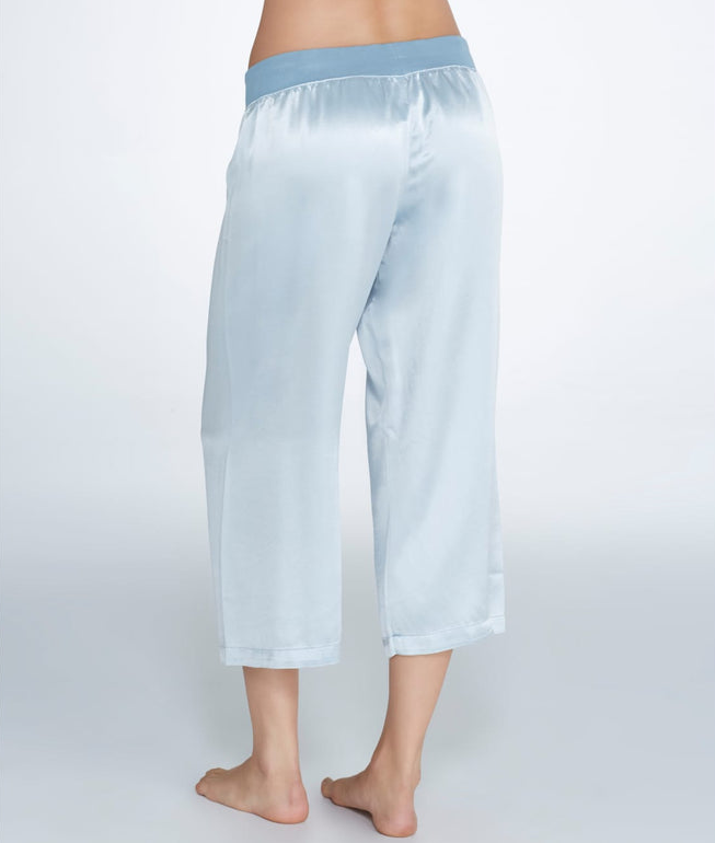 PJ Harlow Jolie Capri Satin Pant, Morning Blue