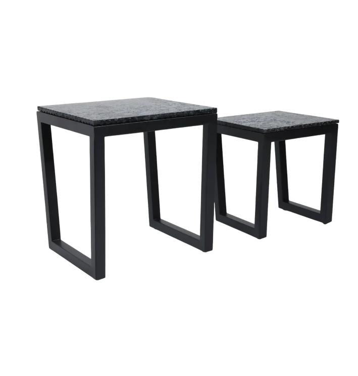 Collier Marble Nesting Tables, Black