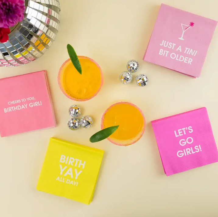 Cheers To You Birthday Girl - Cocktail Napkins - 13 Hub Lane   |  Cocktail Napkins