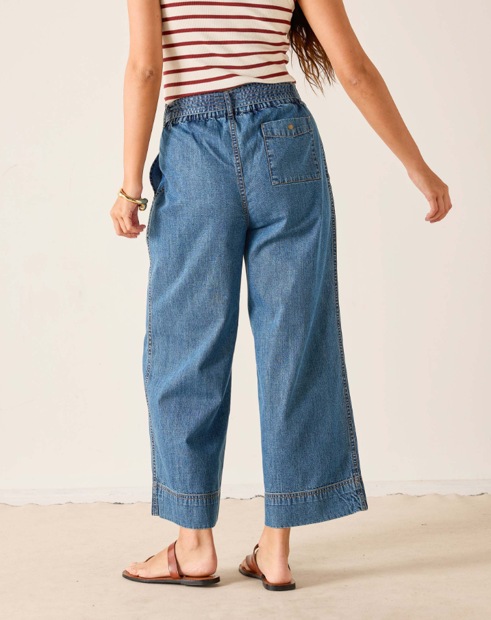Sammie Wide Leg Pant, Washed Chambray
