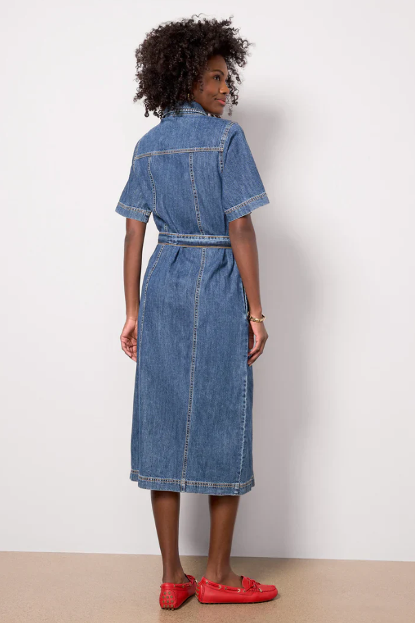 Alma Denim Midi Dress, Petals - 13 Hub Lane   |  Midi Dresses
