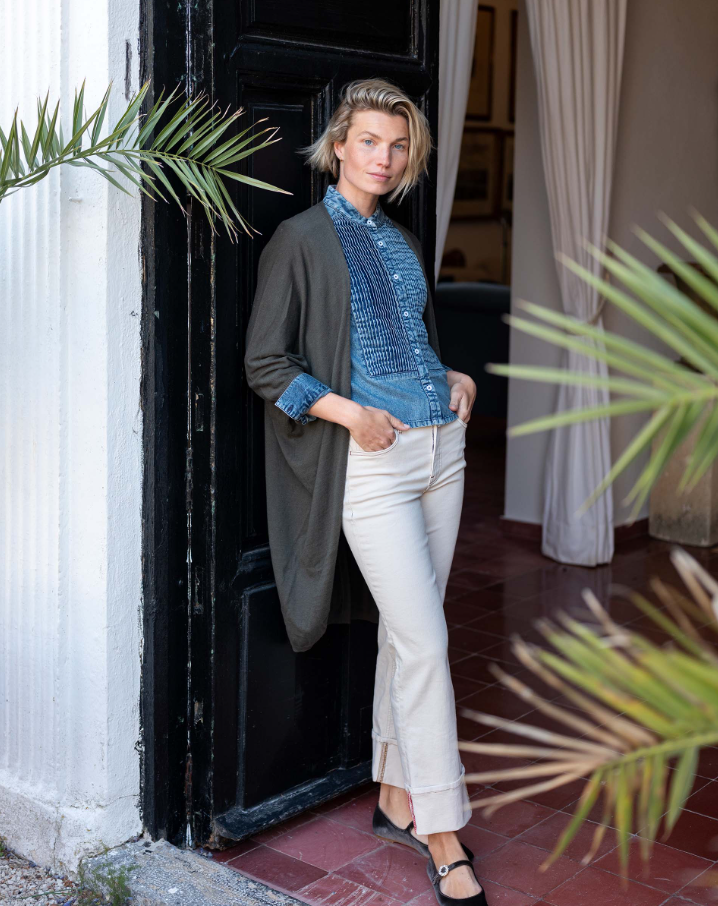 Chambray Tuxedo Shirt, Stonewash