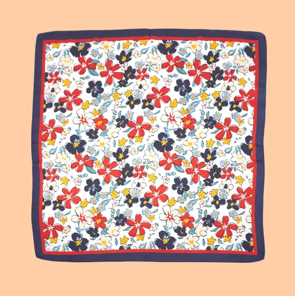 Large Floral Print Bandana Scarf, Navy - 13 Hub Lane   |  Bandanas