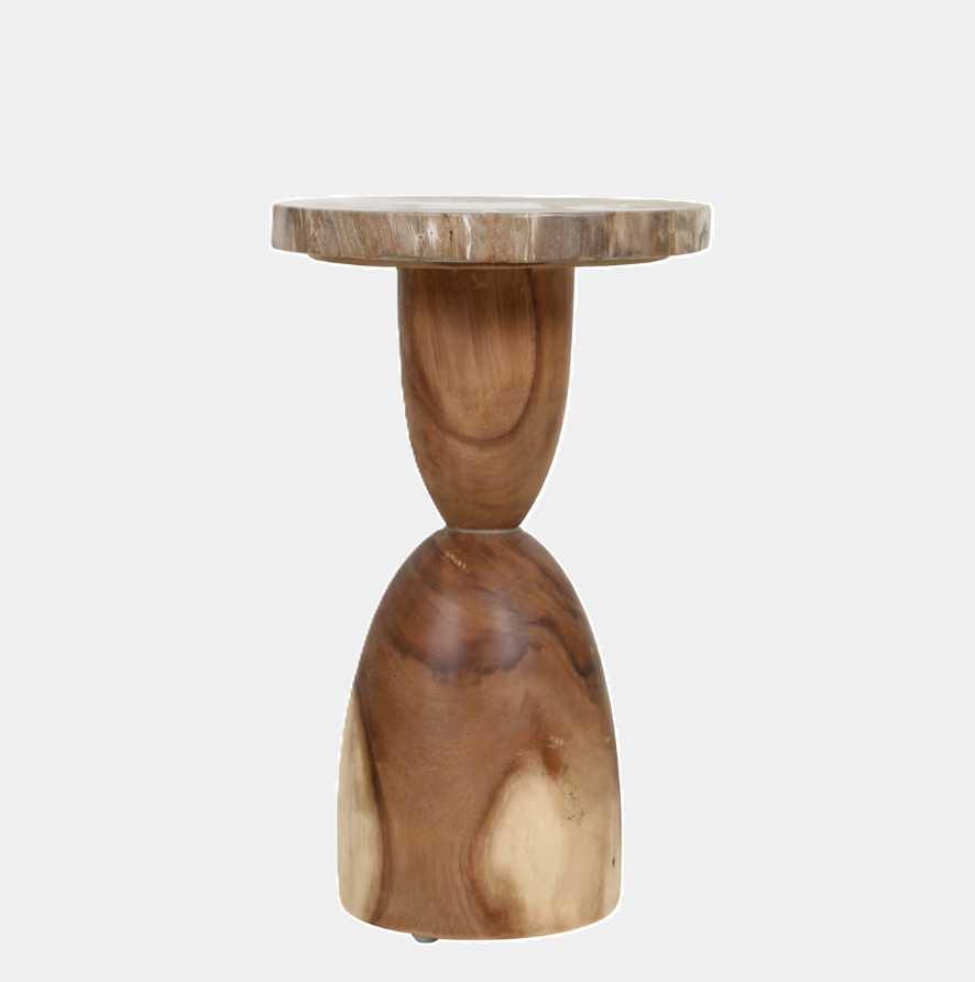 Petrified Wood Top Organic Oval Accent Table - 13 Hub Lane   |  Accent Tables