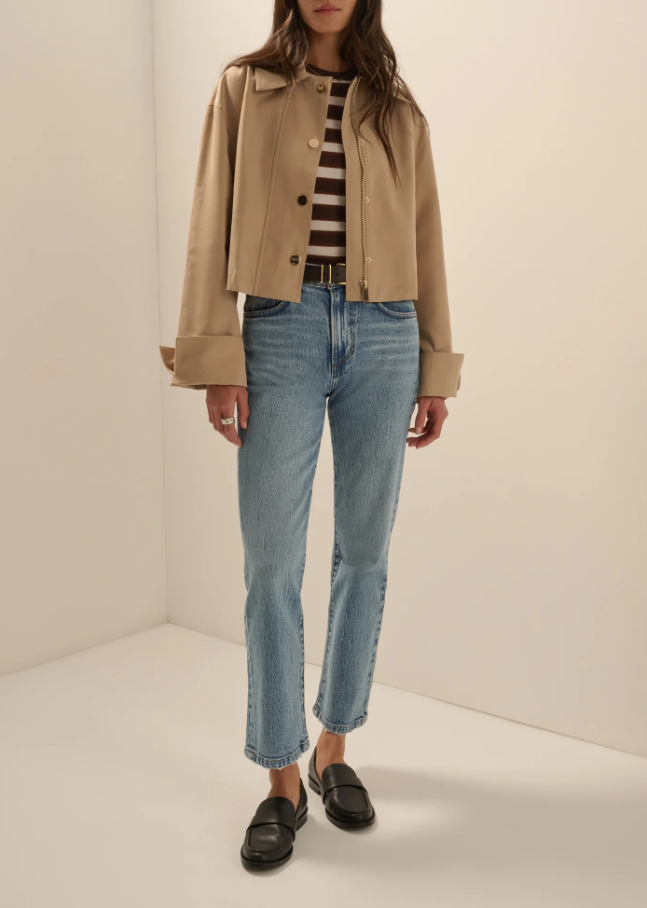 Rue Cropped Trench, Khaki