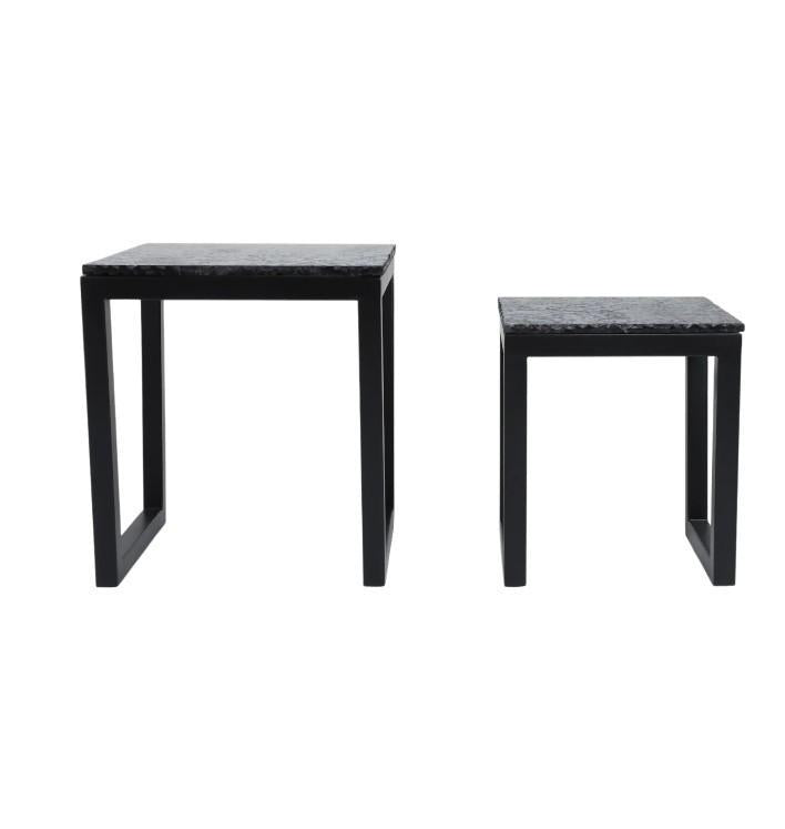 Collier Marble Nesting Tables, Black