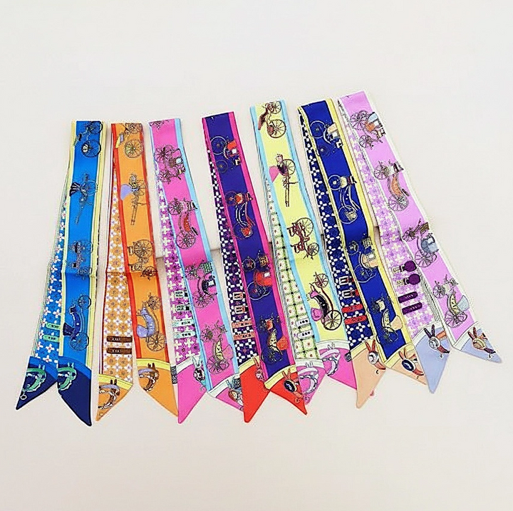 Vintage Carriage Twilly Skinny Scarf
