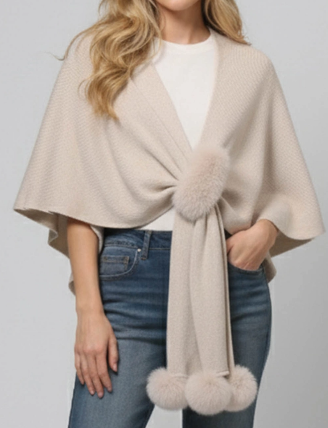 Faux Mink Knit Shawl