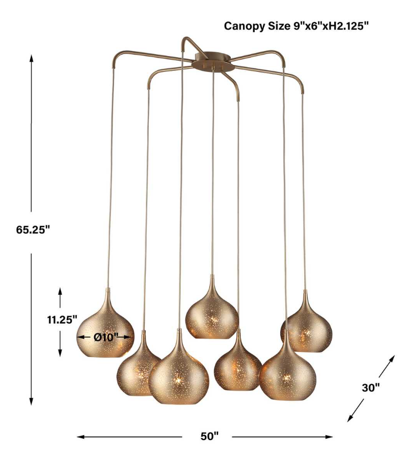 Golden Onion 7-Light Chandelier - 13 Hub Lane   |  Chandeliers