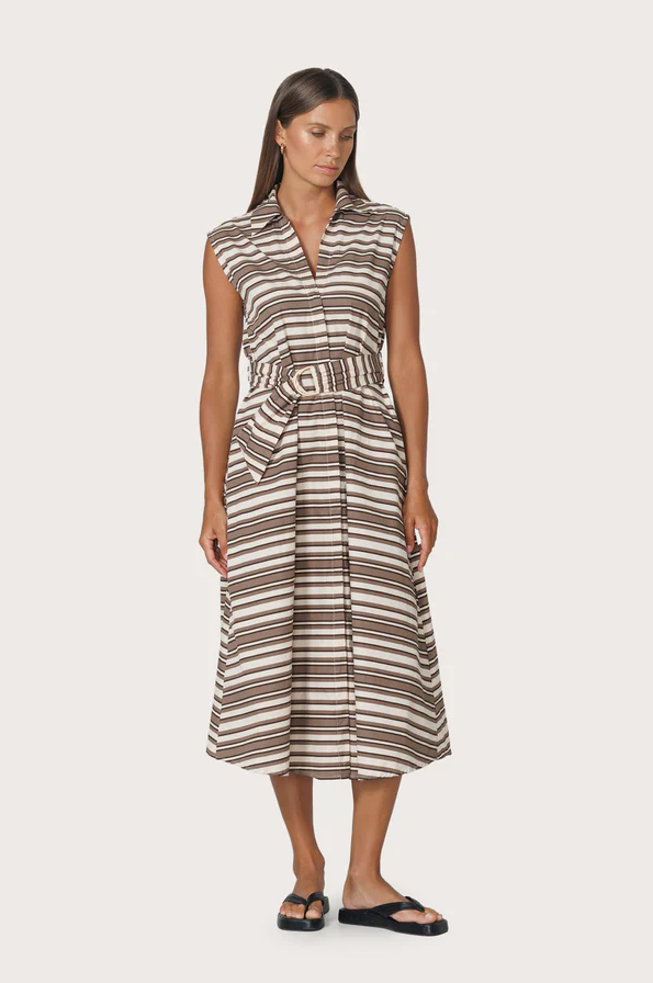 Chloe Poplin Dress, Beachmark Stripe