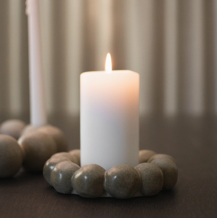 Bright Candleholder Plate - 13 Hub Lane   |  Ceramic Candle Holders