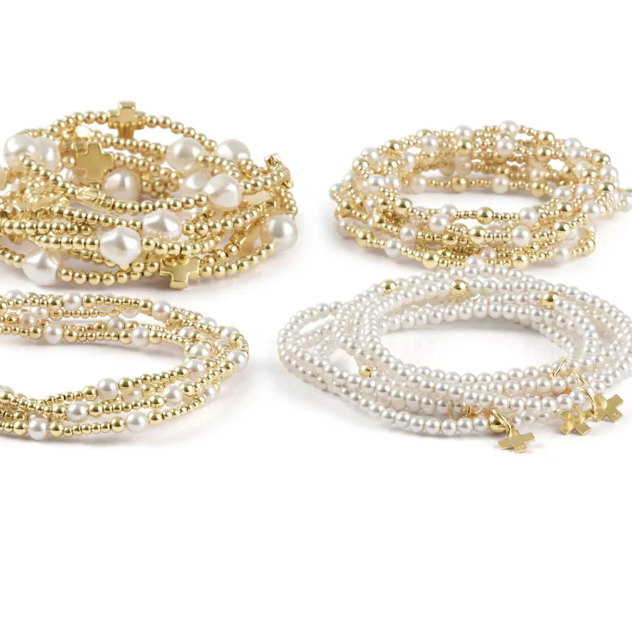 enewton classic sincerity pattern 5mm bead bracelet - pearl - 13 Hub Lane   |  Beaded Bracelets