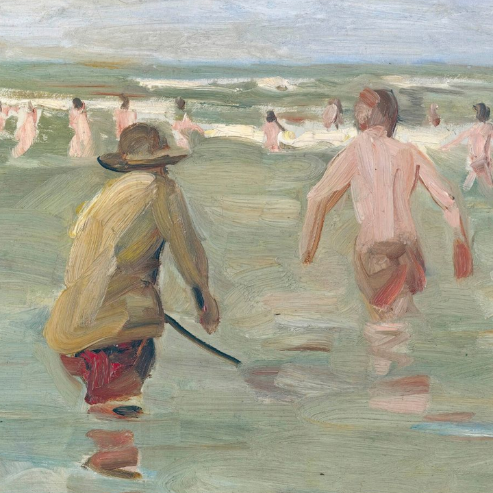 Bathing Boys w/ Crab Fisherman