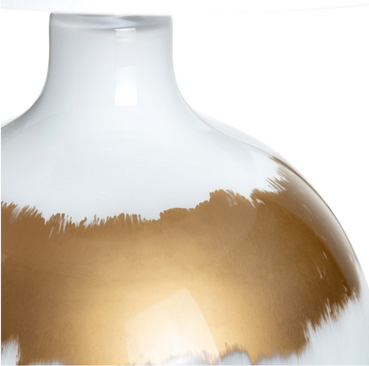 Dana Reverse Painted Table Lamp, White Gold - 13 Hub Lane   |  Glass Table Lamps