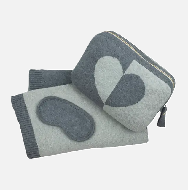 Travel Blanket Dual Hearty Heart Organic - 13 Hub Lane   |  Travel Blankets