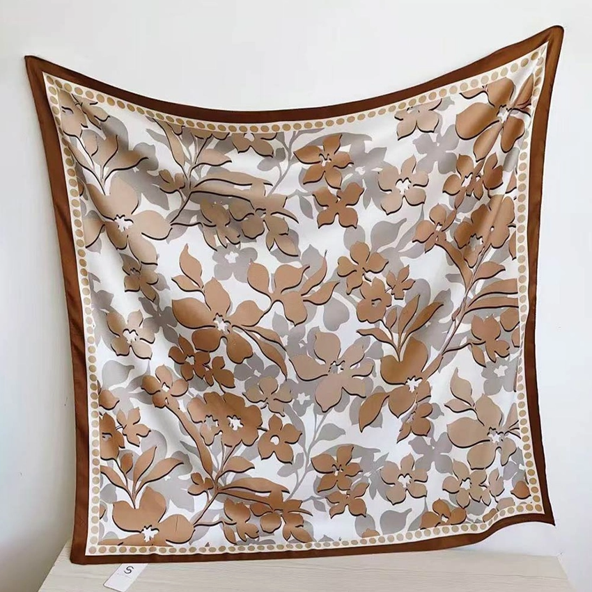 Floral Silk Feel Square Scarf - 13 Hub Lane   |  