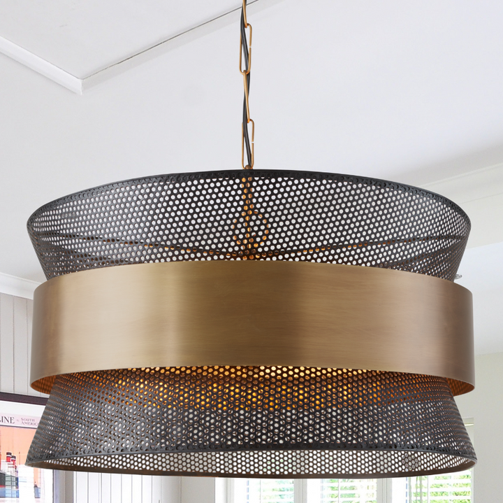 Loren 20" 4-Light Perforated Drum Pendant