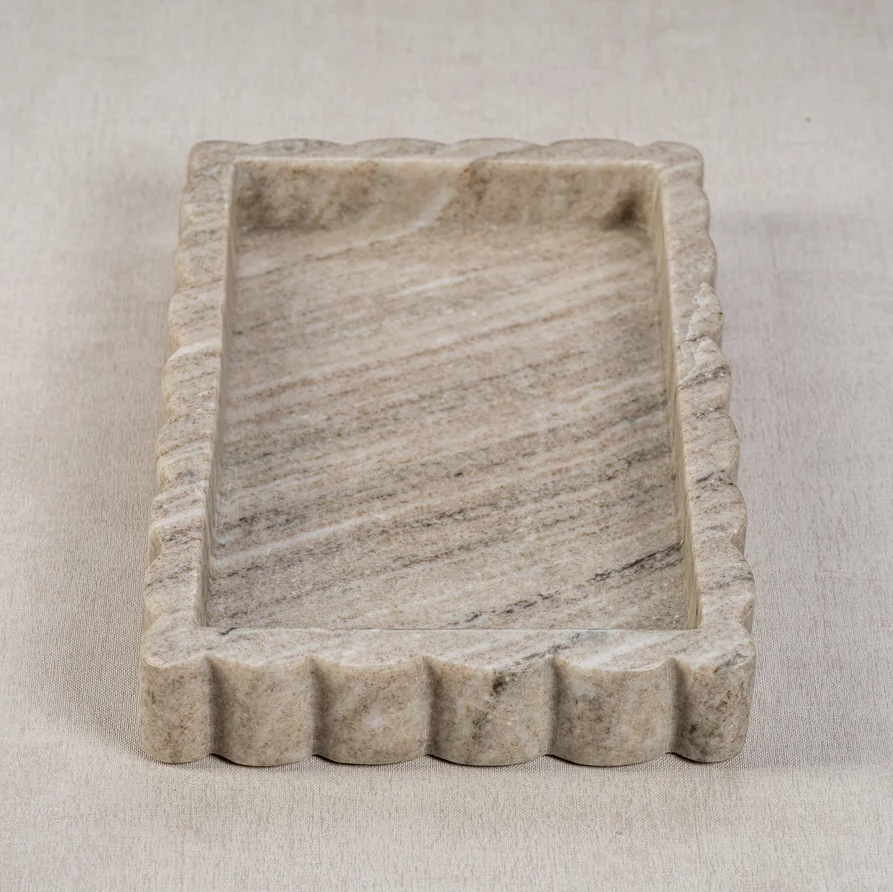 Scalloped Marble Tray - Thumbnail 2