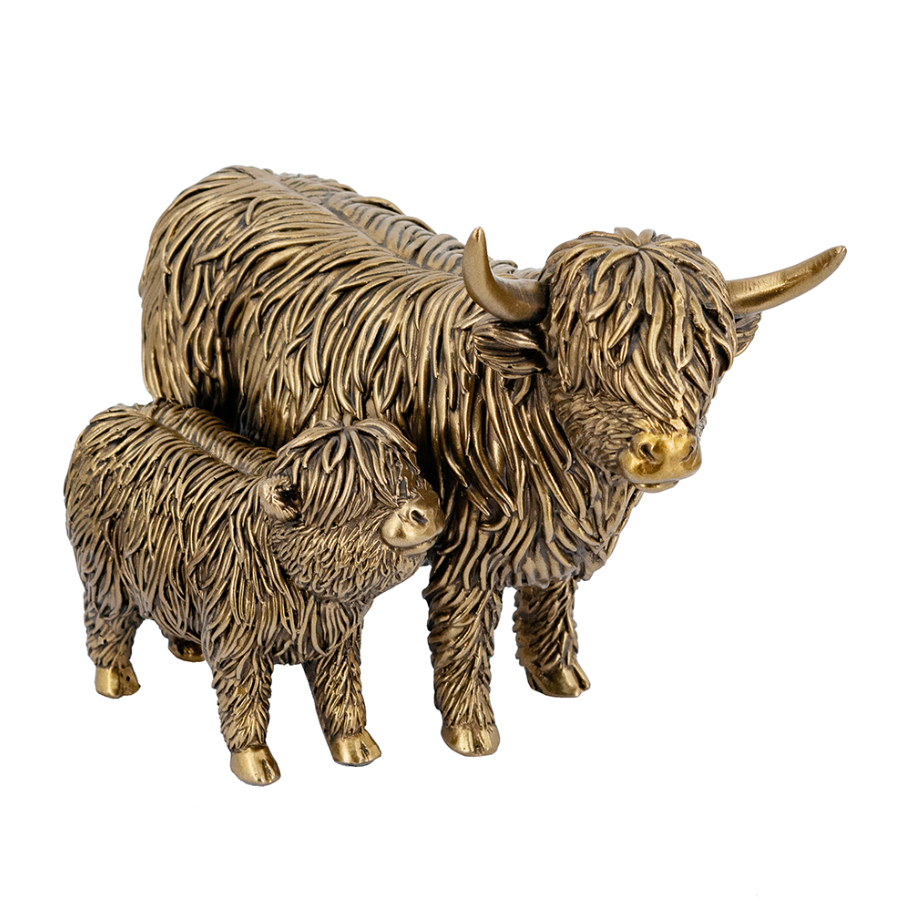 Highland Cow & Calf Statue