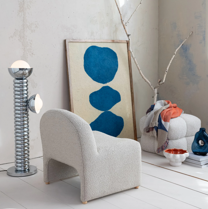 Bouclé Fabric Upholstered Tufted Ottoman - 13 Hub Lane   |  Ottomans