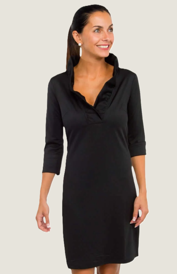 Jersey Ruffneck Mini Dress - Solid