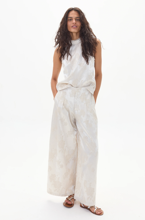 Olivia Brocade Top, Ivory Garden - 13 Hub Lane   |  Halters