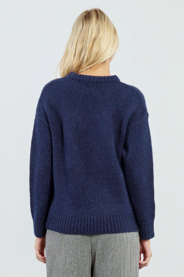 Aspen Sweater, Navy Blue - 13 Hub Lane   |  Crewneck Sweaters