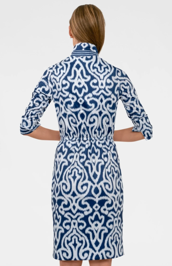 Twist & Shout Mini Dress, Navy Arabesque