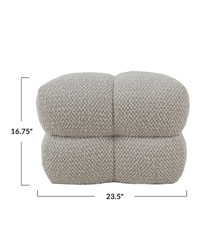 Bouclé Fabric Upholstered Tufted Ottoman - 13 Hub Lane   |  Ottomans