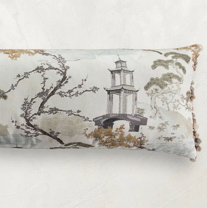 Landscape Lumbar Pillow, Pearl