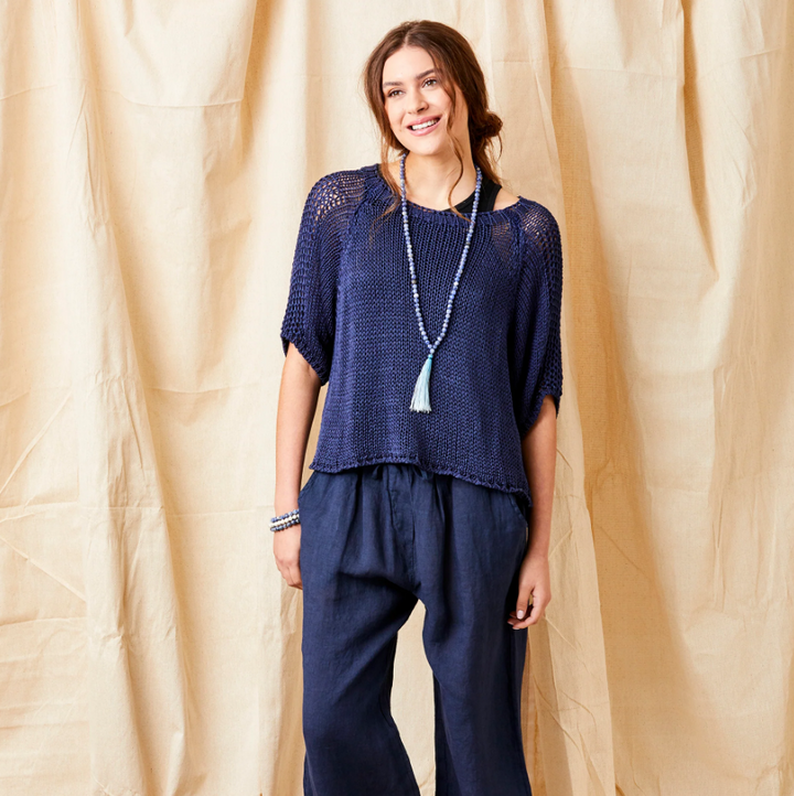 Lauren Linen Palazzos, Navy