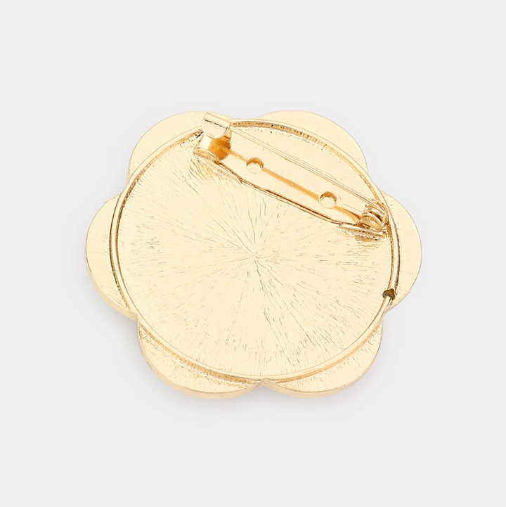 Pearl Centered Camellia Flower Brooch - 13 Hub Lane   |  