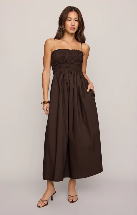 Cornelia Poplin Maxi, Chocolate Cherry