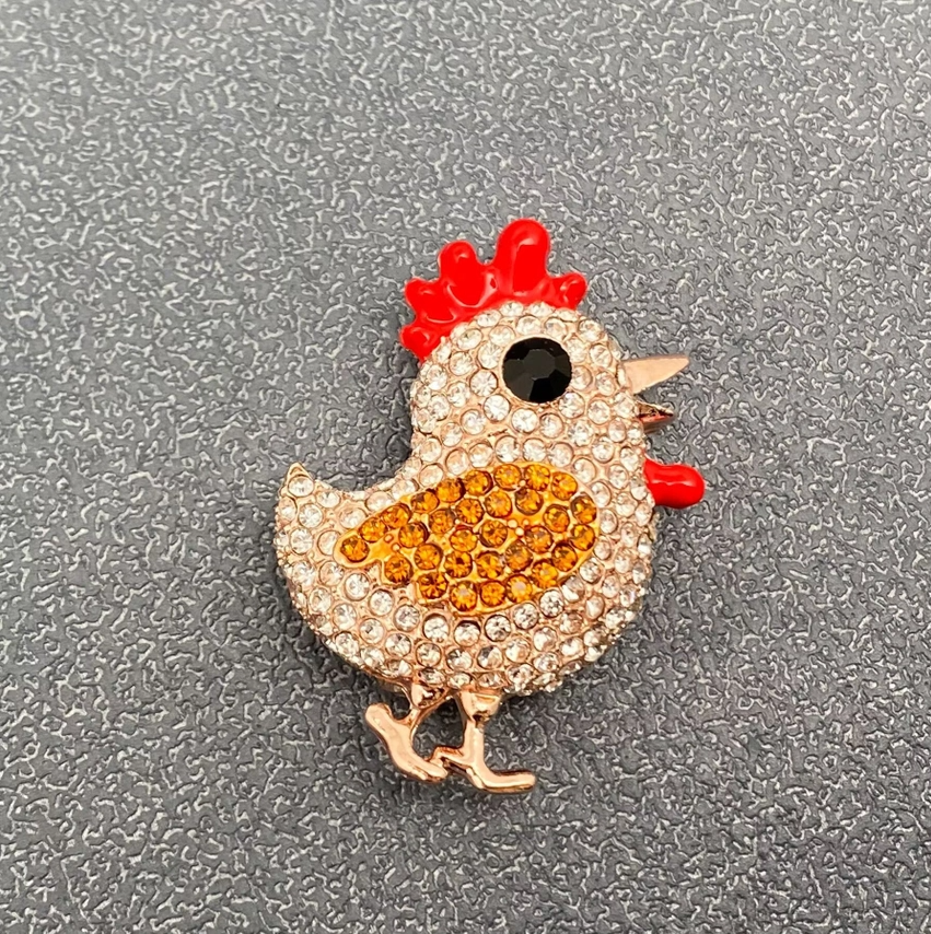 Rhinestone Chick Brooch - 13 Hub Lane   |  Brooches