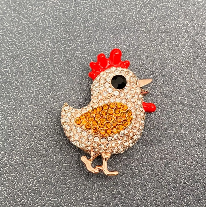 Rhinestone Chick Brooch - 13 Hub Lane   |  Brooches
