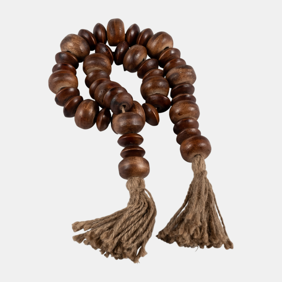 Flat Beads Garland, Natural