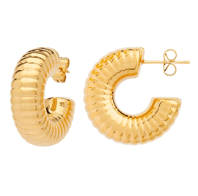 Gold Textured Hoop Earrings
