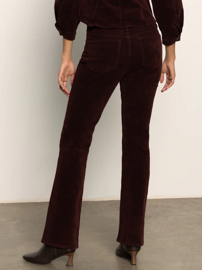 Velveteen Brook Bootcut Pants, Dark Crimson - 13 Hub Lane   |  Bootcut Pants