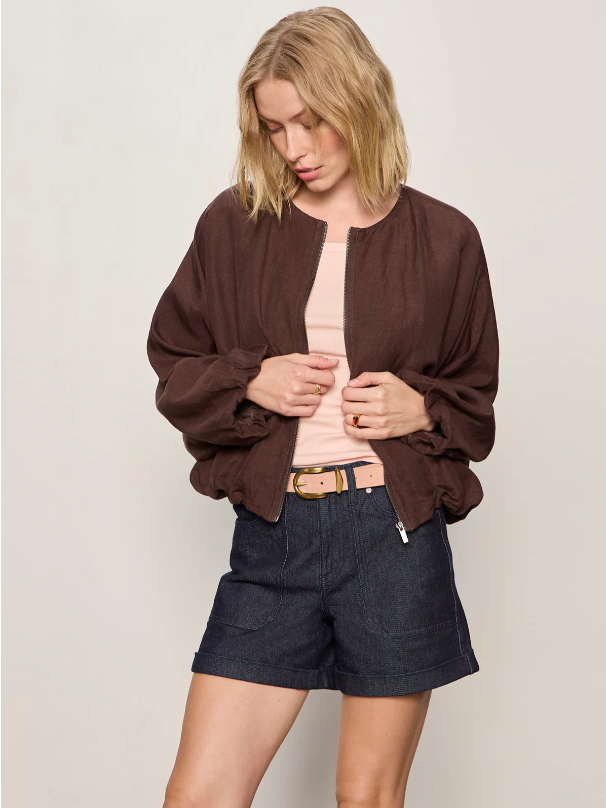 Linen Bubble Jacket, Rich Soil