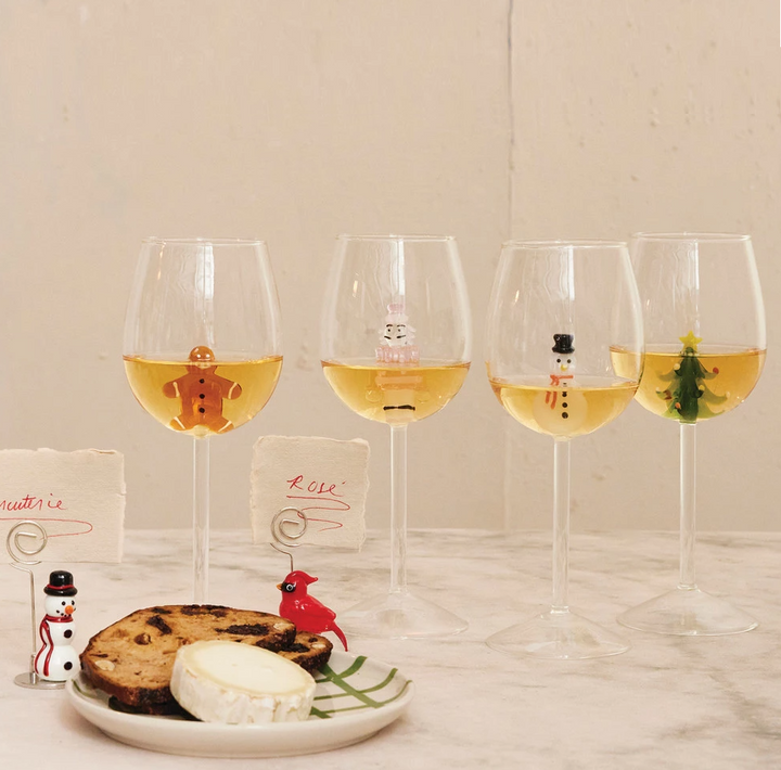 16oz. Holiday Figure Stemmed Wine Glass - 13 Hub Lane   |  Wine Glasses