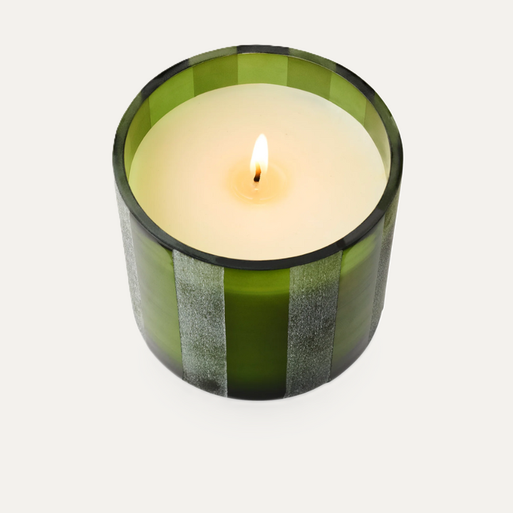 Fresh Balsam Etched Striped Glass
