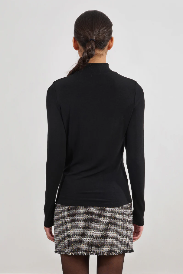 Mock Neck Undersweater, Black - 13 Hub Lane   |  Mock Neck Sweaters