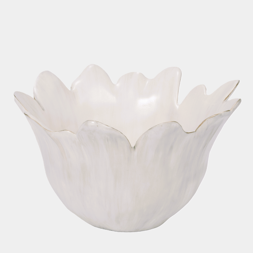Hibbs Decorative Bowl, Cream Washed - 13 Hub Lane   |  