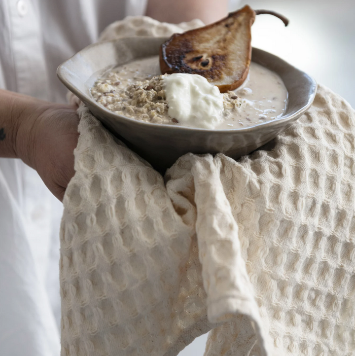 Stonewashed Cotton Waffle Weave Kitchen Towel
