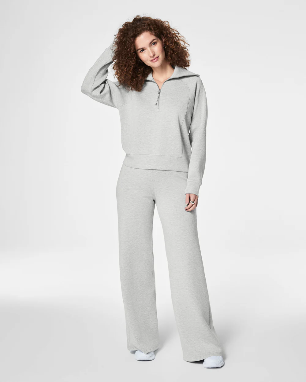 Spanx AirEssentials Wide Leg Pant, Light Grey Heather