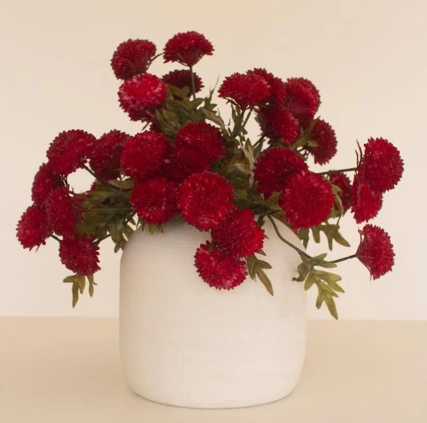 Artificial Ball Dahlia Bundle, Red