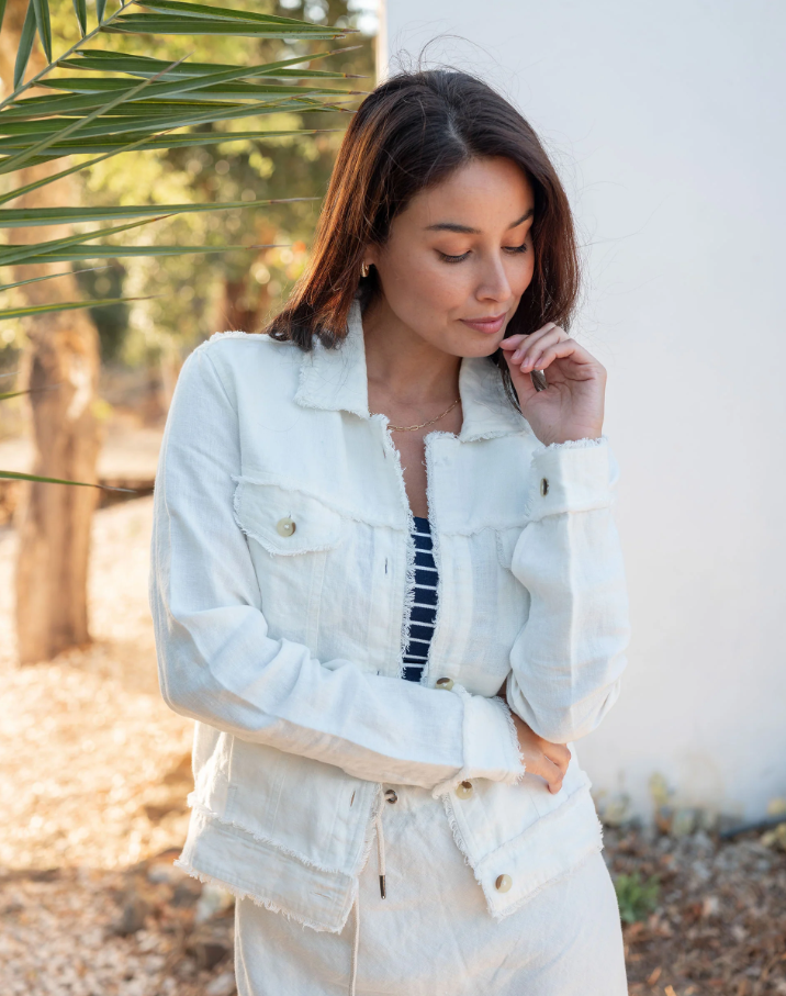 Summer Linen Jacket, Off-White