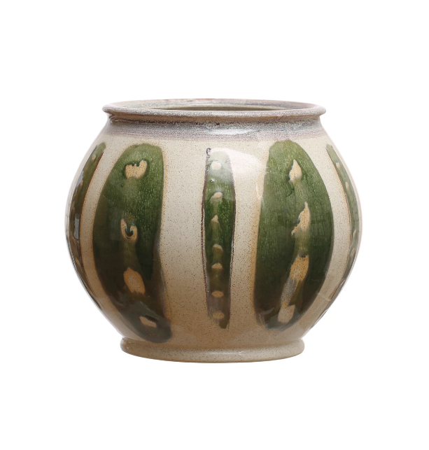 Hand Painted Stoneware Planter - 13 Hub Lane   |  