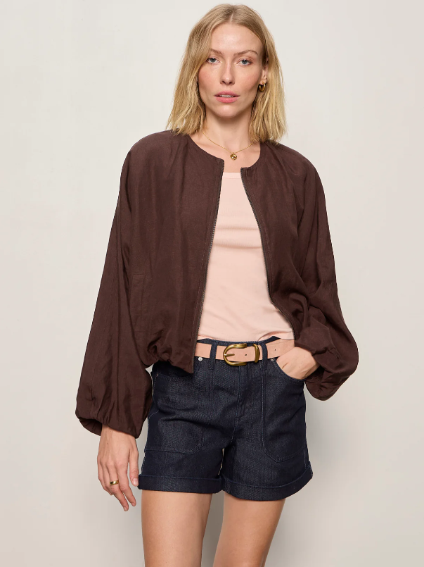 Linen Bubble Jacket, Rich Soil