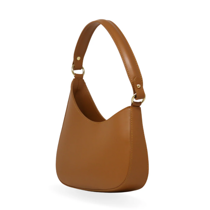 Italian Leather Shoulder Crossbody Bag, Camel - 13 Hub Lane   |  Shoulder Bags